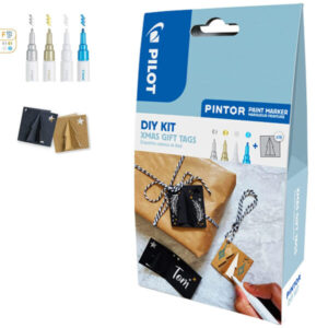 Xmas! Set 4 Pilot Pintor + 10 "Gift Tags" + Cordino, Kit Fai da Te!