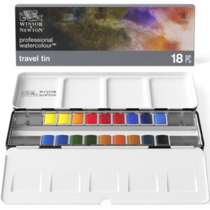 Confezione in Metallo Acquerello Professional Travel Tin Aquarell 18 Mezzi Godet Winsor e Newton
