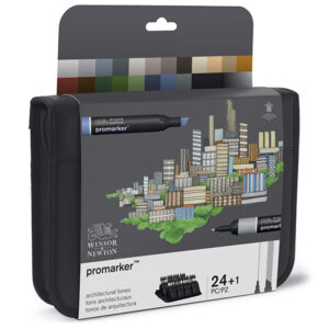 163 - Astuccio 24 Promarker Architectural Tones Winsor e Newton