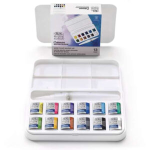 Confezione Water Brush 12 Mezzi Godet + Pennello Serbatoio Winsor e Newton