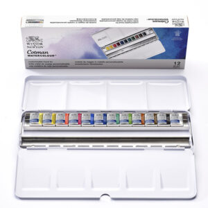 Set Cotman Acquerelli Blue Box 12 Mezzi Godet Winsor e Newton