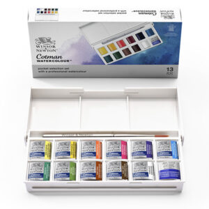 Set Tascabile Schizzo Cotman 12 Pz. Mezzi Godet + Pennello Winsor e Newton