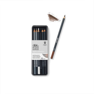 011 - Winsor e Newton Set 6 Matite schizzo, Confezione Metallo