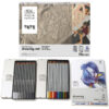 001 - Winsor e Newton - "Tate Collection" Set 12 Matite Grafite + 12 Matite colorate + blocco