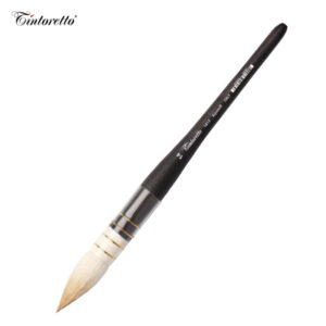 Pennello Serie 1412 tradizionale Aquasynt tondo, sintetico capra bianco, ghiera sintetica N. 12 Tintoretto