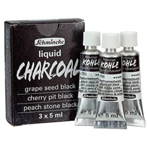 758 - Carboncino Liquido Kohle Confezione 3 Tubi da 5 ML Schmincke