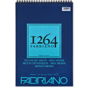 Blocco Spiralato 1264 Tecniche Miste - A3, 30 Fogli, 300 gr. Fabriano