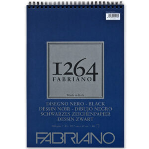 Blocco Spiralato 1264 Nero Disegno - A3, Fogli 40, 200 gr. Fabriano