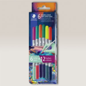 Set 6 Penne Bicolore a Doppia Punta Trendline Multiverse Staedtler