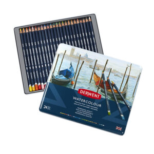 Confezione Metallo da 24 pz Matite Acquerellabili Watercolor Derwent