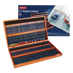 Cassetta in legno da 72 Matite Acquerellabili Watercolor Derwent
