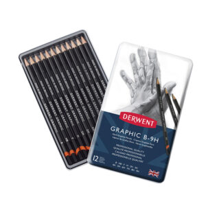 Confezione Metallo "Graphic" da 12 Matite  hard (B-9H) - Derwent
