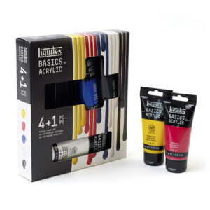 Set 4 Tubi da 75 ML Basics Acrylic + 1 Tubo da 118 ML Bianco Titanio Liquitex