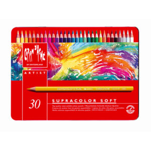 330 - Confezione Metallo 30 Colori Matita Acquerellabile Supracolor Caran d'Ache