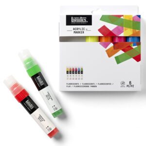 Set 6 Marker Punta Larga Colori Fluo Liquitex