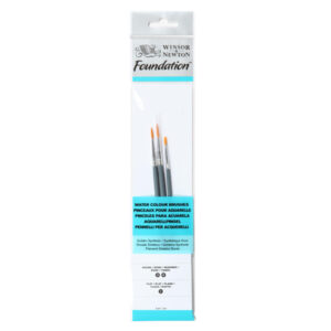 Set 3 pennelli per aquerello 2 Tondi + 1 Piatto - Winsor e Newton Foundation