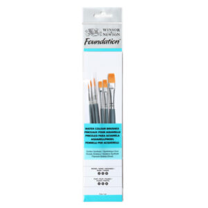 Set 6 pennelli per Acquerello 3 Piatti + 3 Tondi - Winsor e Newton Foundation