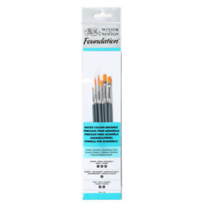 Set 6 pennelli per Acquerello 3 Tondi + 1 Lingua di Gatto + 2 Piatti - Winsor e Newton Foundation