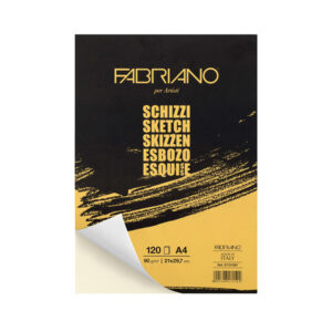 Blocco Schizzi - A4, 21 x 29,7 Grana Naturale, 120 Fogli0, 90 gr. Fabriano
