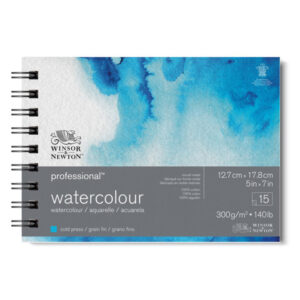 Blocco Professional Watercolor Spiralato Grana fine 13 x 18 cm - 15 Fogli, 300 gr Winsor e Newton