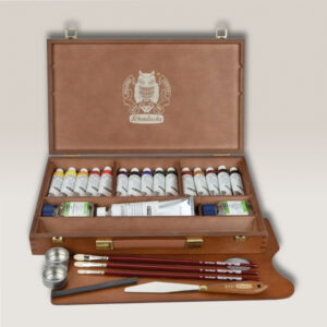 Cassetta Legno 10 Tubi da 35 ML + Tubo da 150 ML Bianco + Accessori e Medium Olio Extra Fine Mussini Schmincke