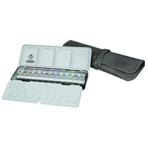Confezione in Metallo Aquarell Horadam 12 Mezzi Godet + Custodia in Pelle (Special Edition) Acquerello Schmincke
