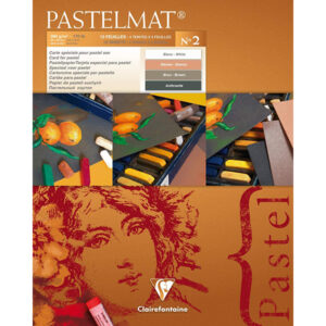 Blocco Pastelmat n° 2 - 24 x 30 cm, Fogli 12, 360 gr (Bianco, senna, marrone, antracite) Clairefontaine
