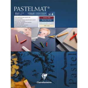 Blocco Pastelmat n° 4 - 18 x 24 cm, Fogli 12, 360 gr (blu scuro, azzurro, bordeaux, sabbia) Clairefontaine