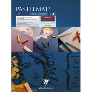 Blocco Pastelmat n° 4 - 30 x 40 cm, Fogli 12, 360 gr (blu scuro, azzurro, bordeaux, sabbia) Clairefontaine