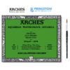 Blocco Aquarell Collato su 4 lati 20 fogli - 23 x 31 cm - Grana Fine - 300 g/m² + Pennello Princeton Simil Martora - Arches