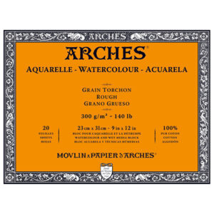 Blocco Aquarell Collato su 4 lati 20 fogli - 23 x 31 cm - Grana Torchon - 300 g/m² Arches