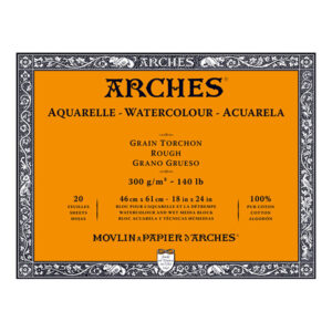 Blocco Aquarell Collato su 4 lati 20 fogli - 46 x 61 cm - Grana Torchon - 300 g/m² Arches