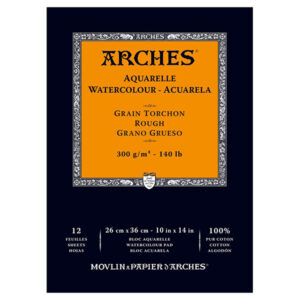 Blocco Aquarell Collato su 1 lato 12 fogli - 26 x 36 cm - Grana Torchon - 300 g/m² Arches
