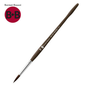 Pennello Serie 600 Sintetico Prugna, Tondo, Ghiera Ottone Cromato, N. 4 Borciani e Bonazzi