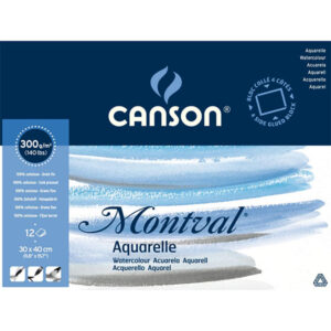 Blocco Montval 30 x 40 cm, Grana Fine, 12 Fogli Canson