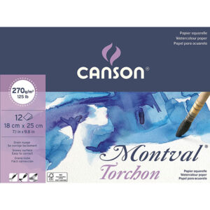 Blocco Montval 18 x 25 cm, Grana Torchon, 12 Fogli Canson