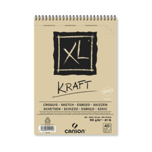 Album Spiralato Kraft XL 14,8 x 21 cm, 90 gr, 60 Fogli Canson