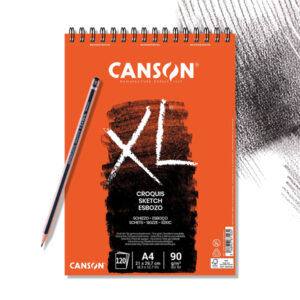 Blocco Croquis XL Spiralato   21 x 29,7 cm, 90 gr,120 Fogli, + Matita Lyra graduate Canson