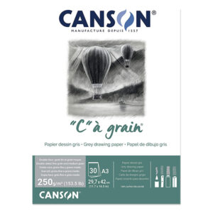 Blocco “C” À Grain Grigio A3, 250 gr, 30 Fogli Canson