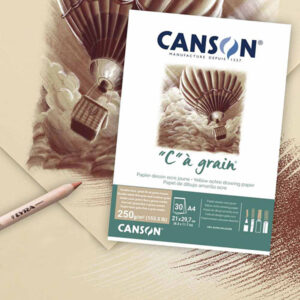 Blocco “C” À Grain Ocra 21 x 29,7 cm, 250 gr, 30 Fogli + Rembrandt Sanguigna Canson