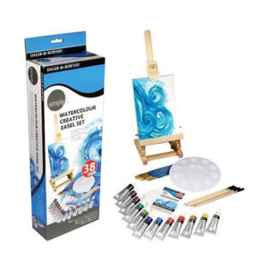 Starter Kit Set Watercolours  12 Tubetti da 12 ML Acquerello  + Pennelli + Cavalletto e Accessori Daler Rowney
