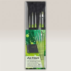 Set 5 Pennelli con Astuccio in cotone Fit Syntetic Da Vinci
