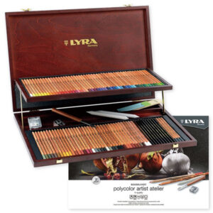 200 - Cassetta legno Polycolor Prestige Lyra, 100 matite + accessori Rembrandt
