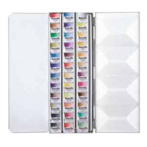 Confezione in Metallo Acquerelli Maimeri Blu 36 Mezzi Godet Assortiti + Tester Maimeri