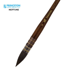 Pennello Neptune Serie 4750 Sintetico Lavis Tondo montato su Piuma, Manico corto N. 6 - Princeton