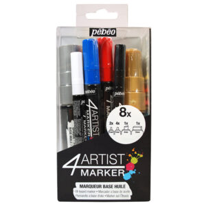 890 - Set 8 Pennarelli assortiti: 2 mm - 4 mm - 8 mm - 15 mm 4Artist Marker Pebeo