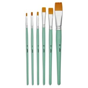 Astuccio 6 Pennelli Poliammide dorato Piatto Pebeo
