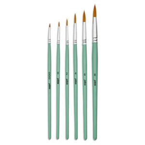 Astuccio 6 Pennelli Poliammide dorato Tondo Pebeo