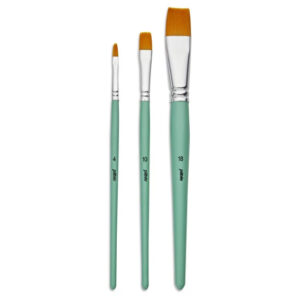 Astuccio 3 Pennelli Poliammide dorato Piatto Pebeo