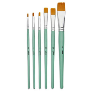 Astuccio 6 Pennelli Poliammide dorato Piatto Pebeo